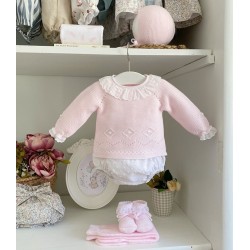 Pack Conjunto Cuello Batista Invierno Con Culetín y Patucos