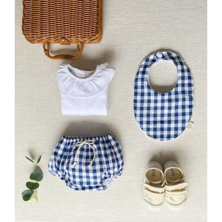 Conjunto Culetin y Babero Vichy Marino