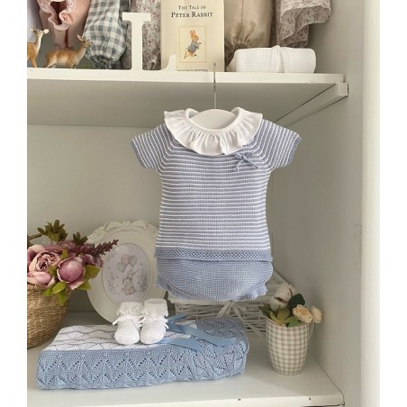 Set Knitted Diaper Perlé Thread