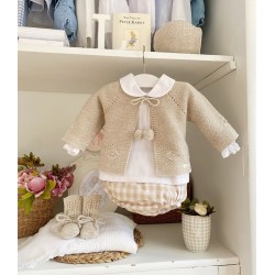 Conjunto Chaqueta Pompones + Culetin vichy